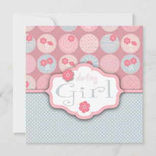 Darling Girl Invitation Square Kaart