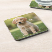 Darling Golden Retriever Gepersonaliseerde Onderze Bier Onderzetter (Linkerzijde)