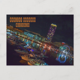 Darling Harbour bij nacht Briefkaart