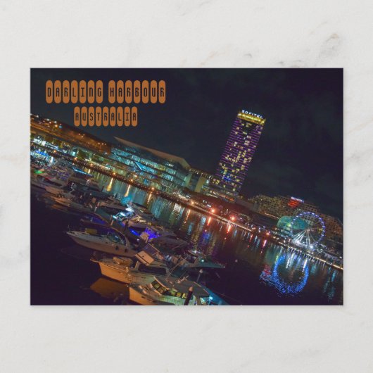 Darling Harbour bij nacht Briefkaart (Voorkant)