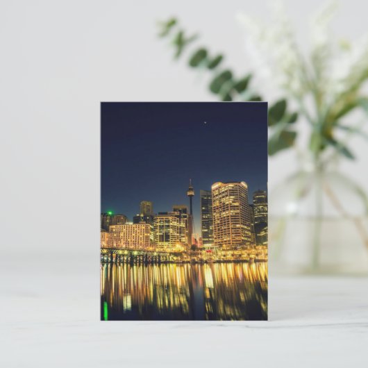 Darling Harbour Sydney Australia City Skyline Briefkaart (Staand voorkant)