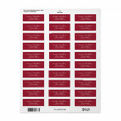 Darling Heart EDITABLE KLEUR Vakantie Adres Label (Full Sheet)