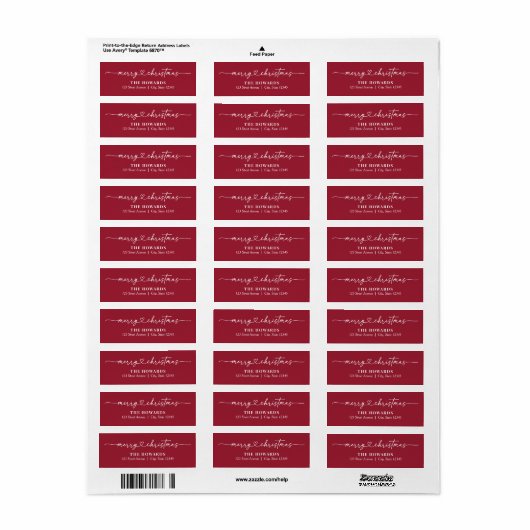 Darling Heart EDITABLE KLEUR Vakantie Adres Label (Full Sheet)