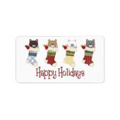 Darling kerstkat Stockings Etiket (Voorkant)