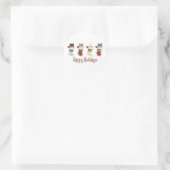 Darling kerstkat Stockings Ronde Sticker (Tas)