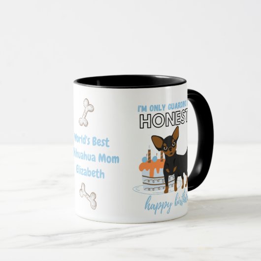 Darling kortharig zwart Chihuahua MAM Verjaardag Mok (Voorkant rechts)