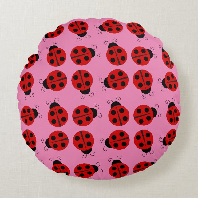 Darling Ladybug Pillow Rond Kussen (Voorkant)