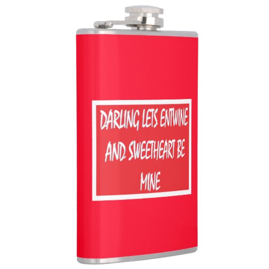 Darling Lets Entwine-liefhebbers vinden rood wit Heupfles (Rechts)