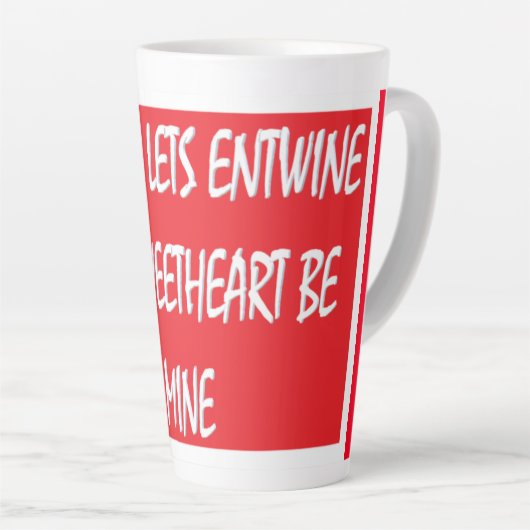 Darling Lets Entwine-liefhebbers vinden rood wit Latte Mok (Rechterhoek)