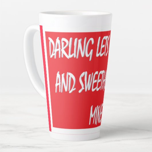 Darling Lets Entwine-liefhebbers vinden rood wit Latte Mok (Linkerhoek)