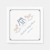 Darling Monogram Rocking Horse Baby shower Party Servet (Voorkant)