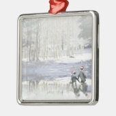 Darling Penguins Ice Skating Holiday Metalen Ornament (Links)