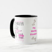 Darling Pink Poodle Dog MOMs Fun Birthday Mok (Voorkant links)