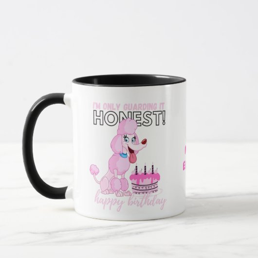 Darling Pink Poodle Dog MOM's Funny Birthday Mok (Links)