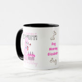 Darling Pink Poodle Dog MOM's Funny Birthday Mok (Voorkant links)