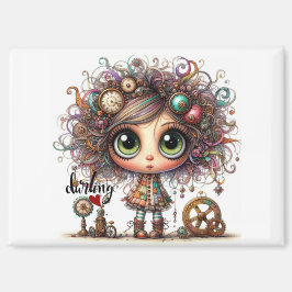 Darling Quirky Steampunk Girl 5300 Magnet
