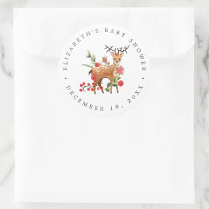 Darling Reindeer   kerstcadeautje voor Baby shower Ronde Sticker