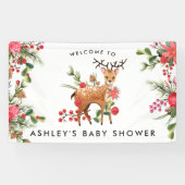 Darling Reindeer | Kerstfeest Baby shower Welkom Spandoek (Horizontaal)
