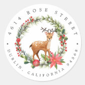 Darling Reindeer | Terugkeeradres kerstBaby Ronde Sticker (Voorkant)