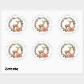 Darling Reindeer | Terugkeeradres kerstBaby Ronde Sticker (Vel)