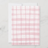 Darling Roze Waterverf Plaid en Bow Baby shower Kaart (Achterkant)