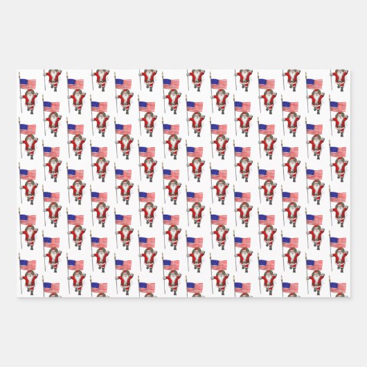 Darling Santa Claus bezoekt Michigan Inpakpapier Vel (Voorkant 3)