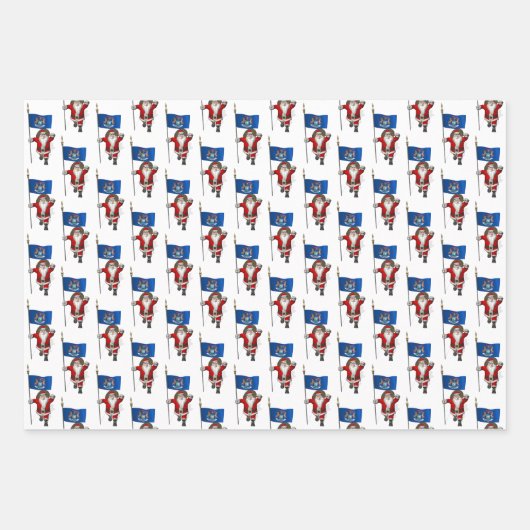 Darling Santa Claus bezoekt Michigan Inpakpapier Vel (Voorkant 2)