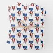 Darling Santa Claus bezoekt Michigan Inpakpapier Vel (In situ)