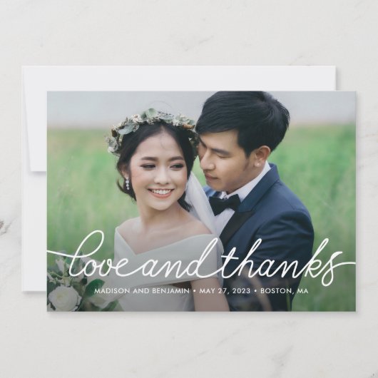 Darling Script Bewerkbare kleur bruiloft Bedankt (Voorkant)