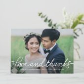 Darling Script Bewerkbare kleur bruiloft Bedankt (Staand voorkant)