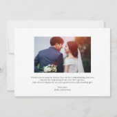 Darling Script Bewerkbare kleur bruiloft Bedankt (Achterkant)