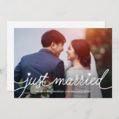 Darling Script Bewerkbare Kleur Trouwaankondiging Bedankkaart (Voorkant / Achterkant)