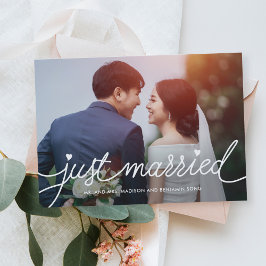 Darling Script Bewerkbare Kleur Trouwaankondiging Bedankkaart