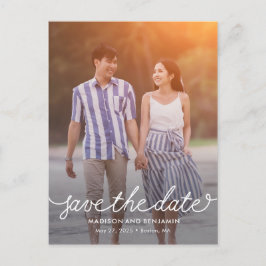 Darling Script EDITABLE COLOR De datum opslaan Briefkaart