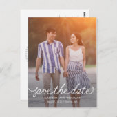 Darling Script EDITABLE COLOR De datum opslaan Briefkaart (Voorkant / Achterkant)