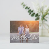 Darling Script EDITABLE COLOR De datum opslaan Briefkaart (Staand voorkant)