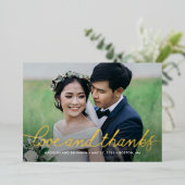 Darling Script REAL FOLIE Foto Hartelijk dank Folie Uitnodiging (Staand Voorkant)