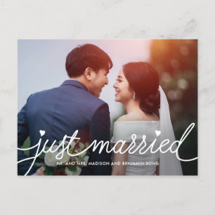 Darling Script Wedding Announcement Aflevering Briefkaart