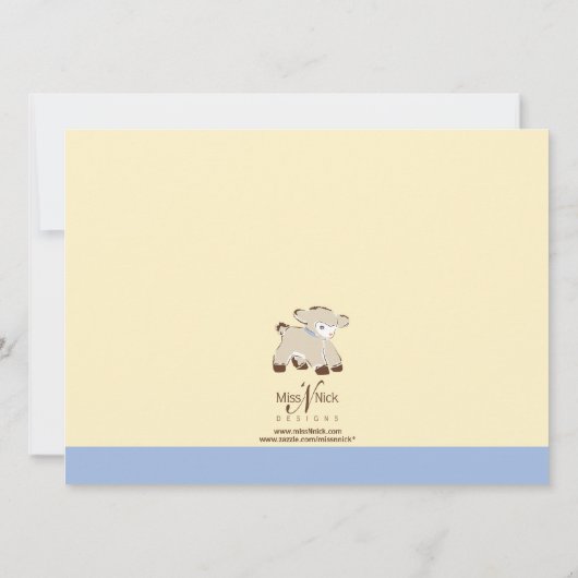 Darling Speelgoed Baby Lamb Shower Invitation Kaart (Achterkant)