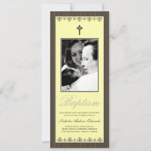 Darling Victoriaans 4x9,25-inch Lemon Baptism Uitn Kaart