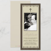 Darling Victoriaans 4x9,25-inch Sepia Baptism Invi Kaart (Voorkant / Achterkant)