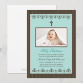 Darling Victoriaans 5x7" Aqua Baptisme Invitation Kaart (Voorkant / Achterkant)