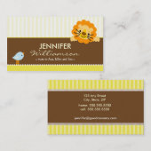 Darling Yellow Lion & Birdie Mammie Calling Card Contactkaartje (Voorkant / Achterkant)