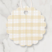Darling Yellow Waterverf Plaid & Bow Baby shower Bedankjes Labels (Achterkant)