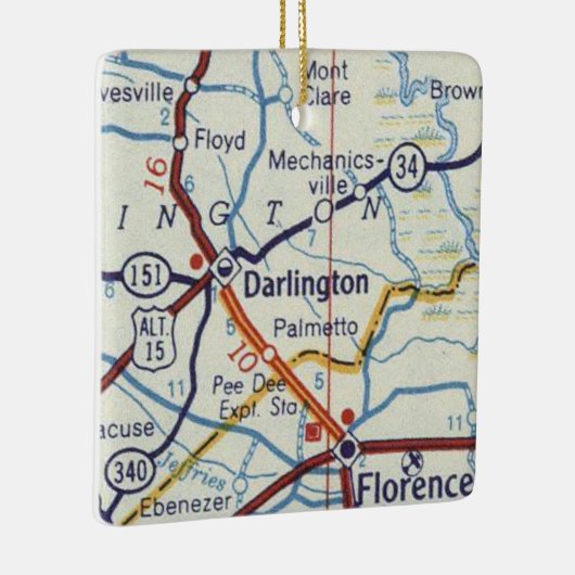 Darlington en Florence SC Keramisch Ornament (Rechts)