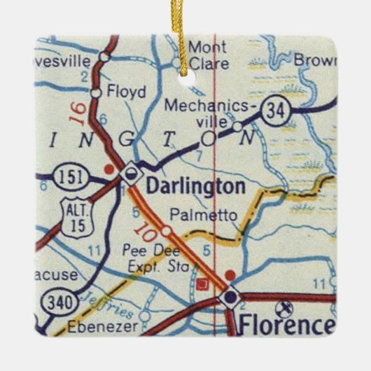 Darlington en Florence SC Keramisch Ornament (Voorkant)