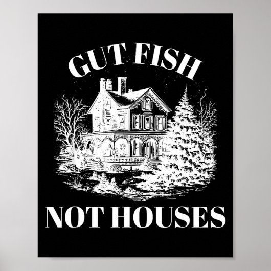 Darm Vis, Niet Huizen Kustbehoud Vintage Poster (Voorkant)