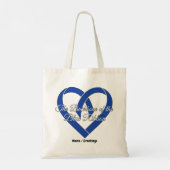 Darmkanker Basis Hart Blauw Bewustzijn Tote Bag (Achterkant)