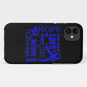 Darmkanker Hoop Woorden Collage Case-Mate iPhone Case (Achterkant (horizontaal))