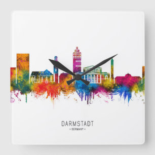 Darmstadt Duitsland Skyline Vierkante Klok